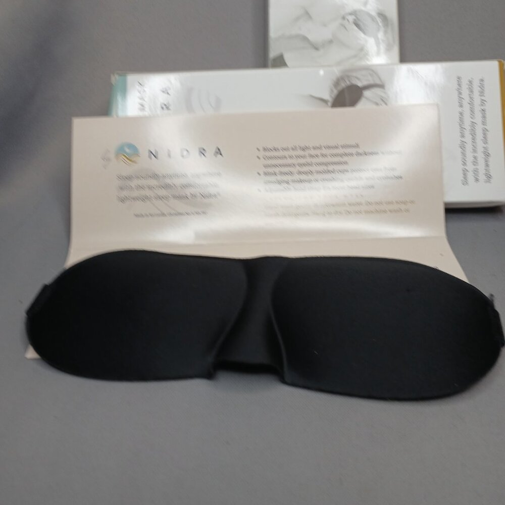 NIDRA The Deep Rest Mask Set of 2 New in Box Old Stock Black Adjustable - Picture 4 of 8